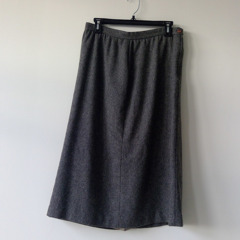 Vintage High Waist Wool Skirt - Picture 2 of 3
